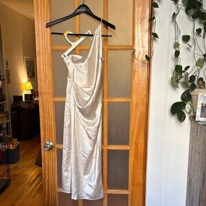 Elegant Ivory Satin Dress